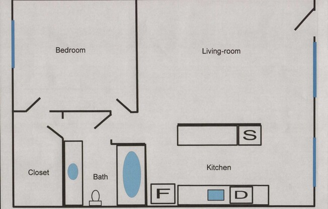 1 bed, 1 bath, 640 sqft, $1,200, Unit #36