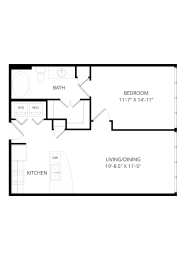 1 bed, 1 bath, 673 sqft, $1,209