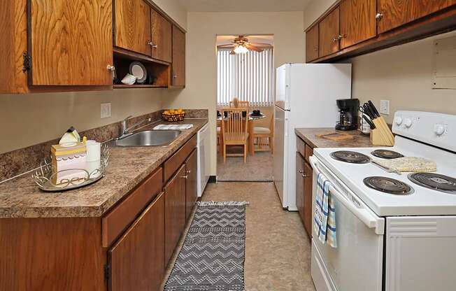 2 Bedroom 2 Bath Model Suite Kitchen at Harbor Crest Apartments in Euclid OH
