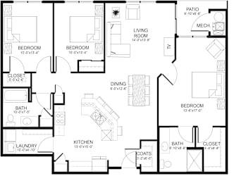3 beds, 2 baths, 1,353 sqft, $1,399
