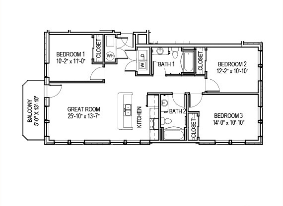 3 beds, 2 baths, 1,272 sqft, $2,952, Unit 205