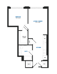 1 bed, 1 bath, 694 sqft, $1,965