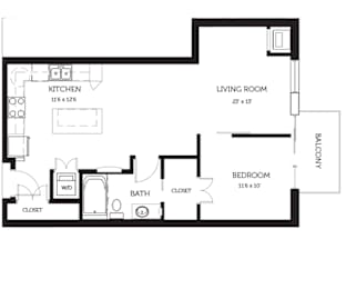 1 bed, 1 bath, $1,432