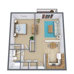 1 bed, 1 bath, 648 sqft, $775