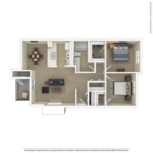 2 beds, 1 bath, 836 sqft, $2,079