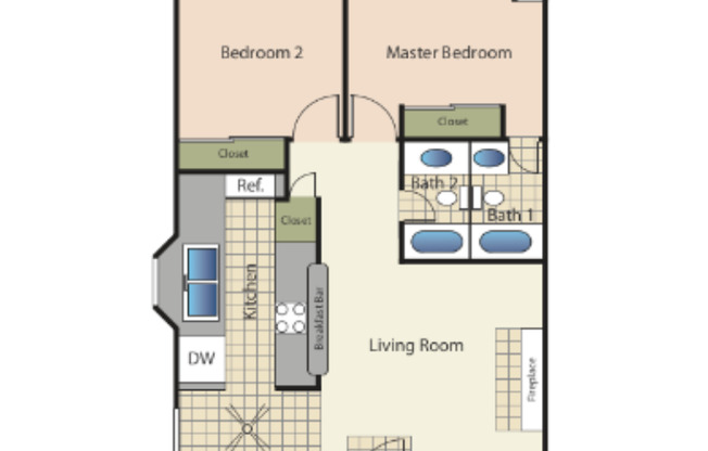 2 beds, 2 baths, 900 sqft, $3,220