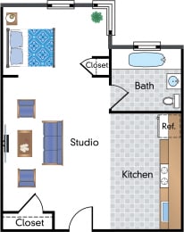 Studio, 1 bath, 400 sqft, $1,949