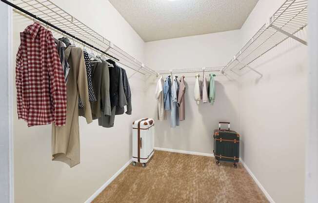 Walk-In Closet With Built-In Shelving