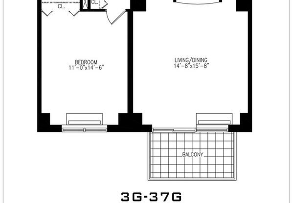 1 bed, 1 bath, $4,300, Unit 12G