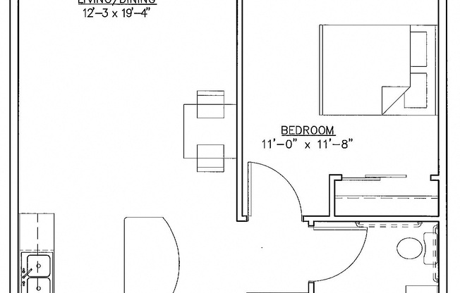 1 bed, 1 bath, $826