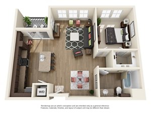1 bed, 1 bath, 849 sqft, $1,514