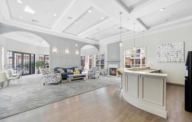 a living room filled with furniture and a fire place  at The Lena, Raritan