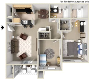 2 beds, 2 baths, 1,171 sqft, $1,748