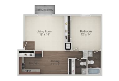 1 bed, 1.5 baths, 765 sqft, $1,549