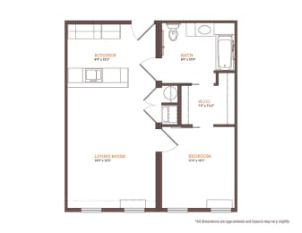 1 bed, 1 bath, 640 sqft, $1,662