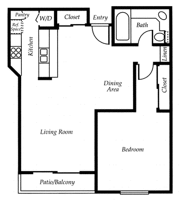 1 bed, 1 bath, 808 sqft, $2,351