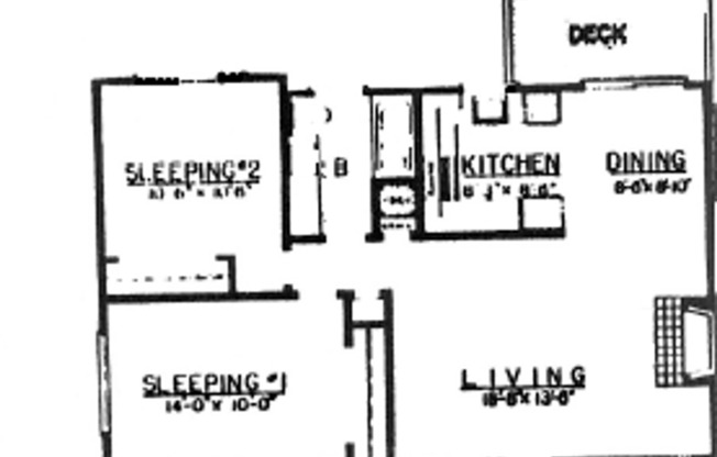 2 beds, 1 bath, 840 sqft, $1,795, Unit D03