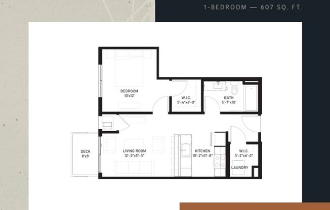 1 bed, 1 bath, 607 sqft, $1,315