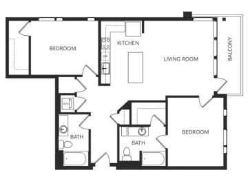 2 beds, 2 baths, 1,136 sqft, $2,175