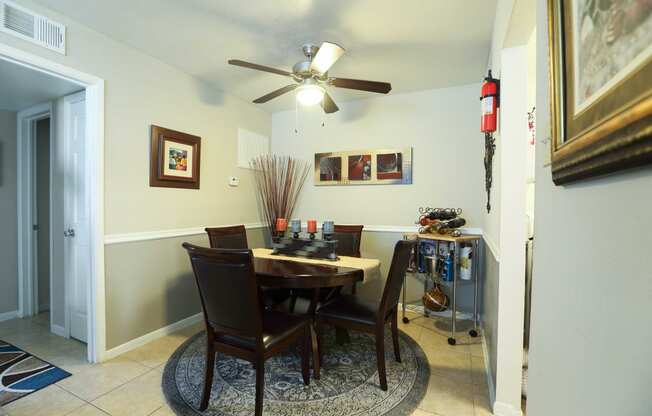 furnished dining room area