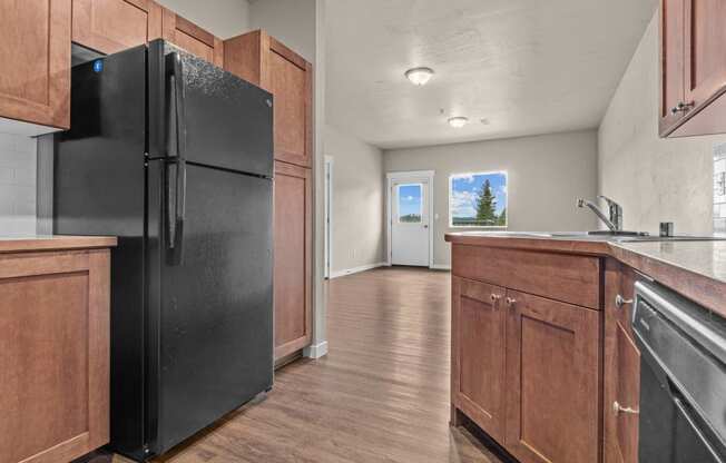 Dakota Flats Apartments in Spokane, Washington Kitchen and Living Room