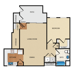 1 bed, 1 bath, 752 sqft, $1,929