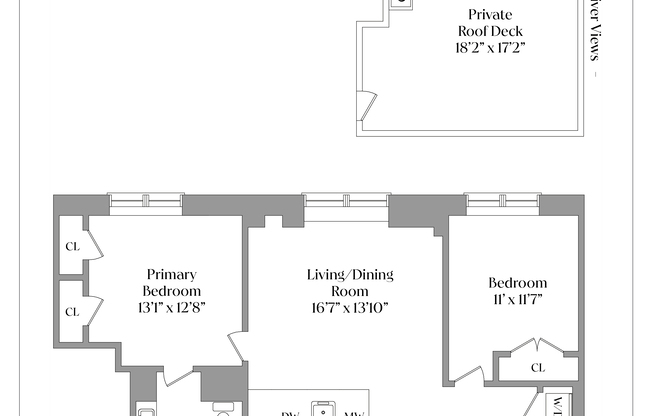 2 beds, 2 baths, 1,106 sqft, $7,500, Unit 5A