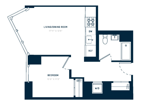 1 bed, 1 bath, 625 sqft, $3,938, Unit 9F