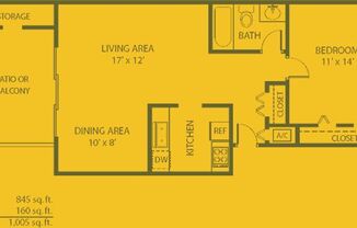 1 bed, 1 bath, $999, Unit Unit 7