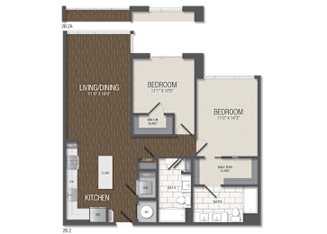 2 beds, 2 baths, 1,159 sqft, $2,690