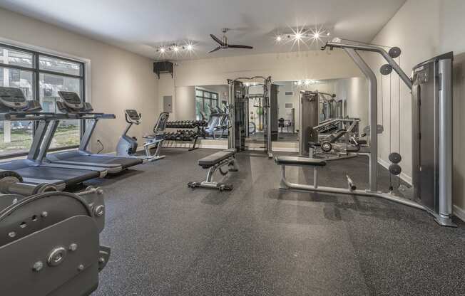 Large fitness center with ample, modern workout equipment at Terraces at Clearwater Beach, Clearwater