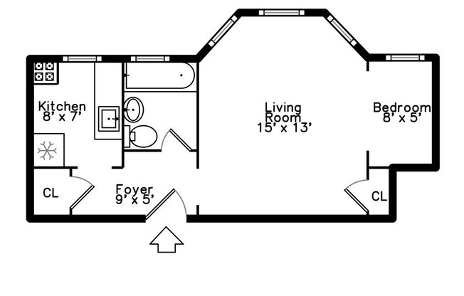 1 bed, 1 bath, 366 sqft, $2,250, Unit 33.