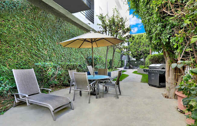 BBQ/Grill Area at Midvale Towers Apartments Westwood, Los Angeles, CA, 90024