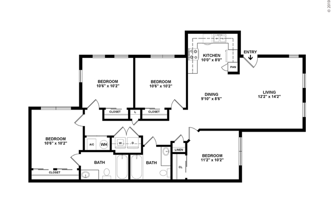 4 beds, 2 baths, 1,252 sqft, $1,462