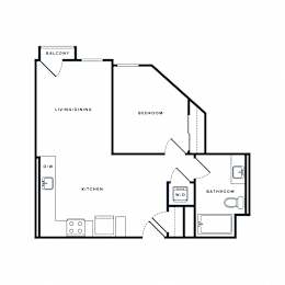 1 bed, 1 bath, 646 sqft, $3,082