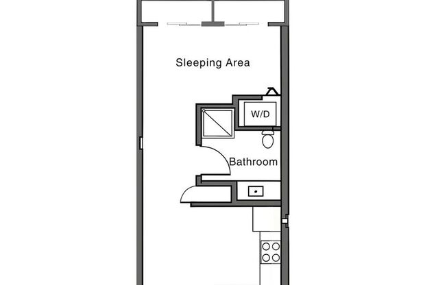 Studio, 1 bath, 500 sqft, $995, Unit 05