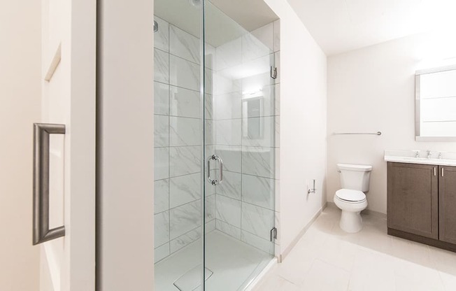 Walk-In Showers With Built-In Bench And Glass Enclosure at 35W, Michigan, 48226