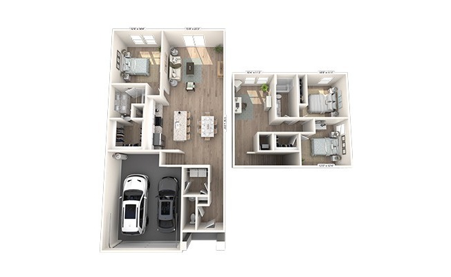 TH-C4: 3-bedroom, 2.5-bathroom townhome layout