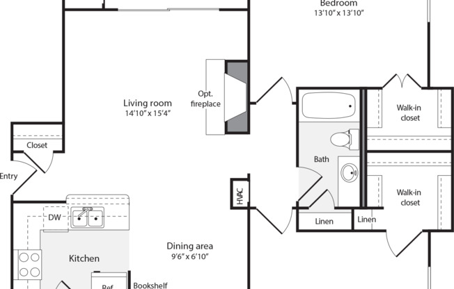 2 beds, 2 baths, 1,118 sqft, $2,515, Unit 201