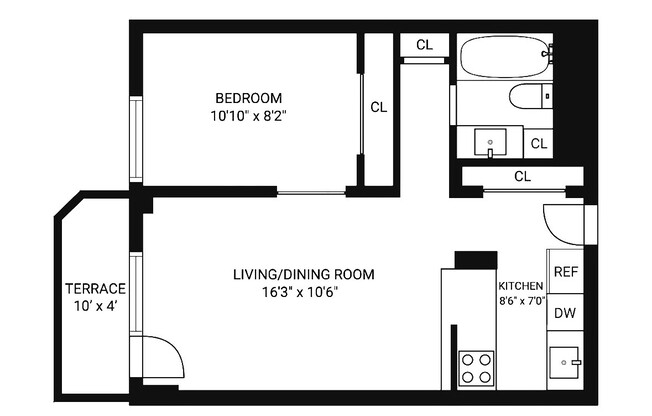 1 bed, 1 bath, $3,850, Unit 5B