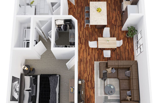 1 bed, 1 bath, 722 sqft, $1,295