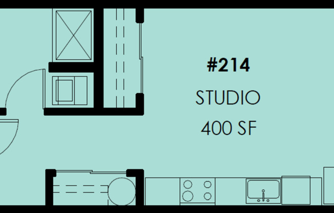 Studio, 1 bath, 327 sqft, $1,570, Unit 4th #214