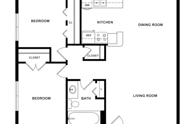 2 beds, 1 bath, 817 sqft, $1,369