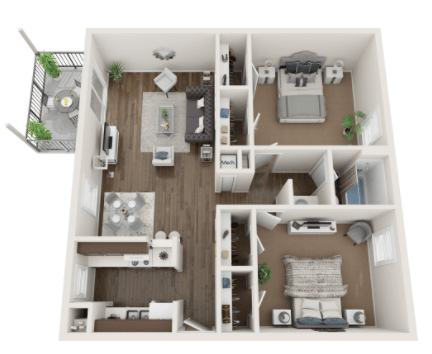 2 beds, 1 bath, 1,029 sqft, $715