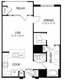 1 bed, 1 bath, 740 sqft, $1,701