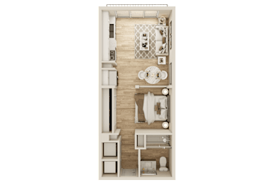 Studio, 1 bath, 513 sqft, $1,844