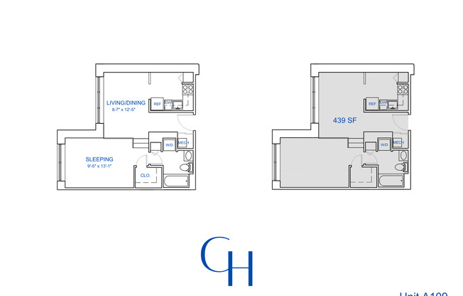1 bed, 1 bath, 464 sqft, $1,659, Unit A-109