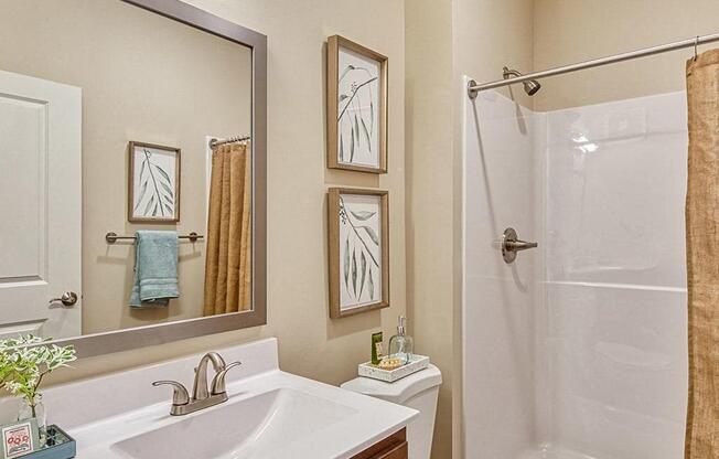 a bathroom with a sink toilet and shower  at Sapphire at Centerpointe, Virginia, 23114