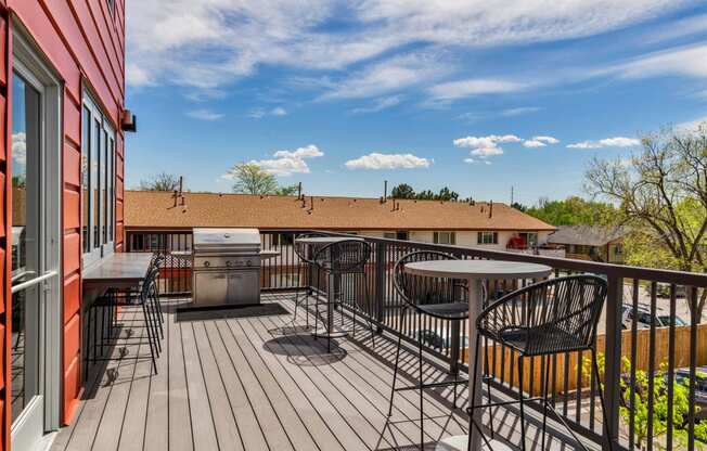 Balcony Grill at West Line Flats Apartments in Lakewood, CO