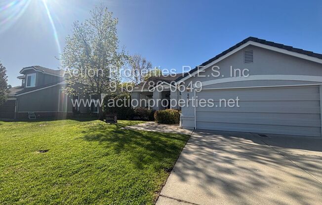 Rocklin: Single Story, Corner Lot 3 Bedroom 2 bath LVP Flooring, fenced yard, fireplace